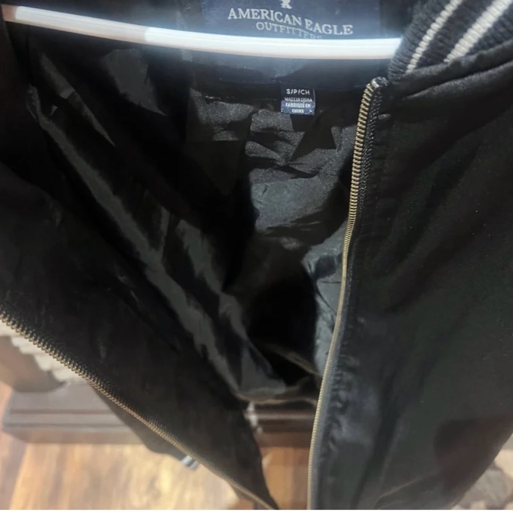 American Eagle Black Bomber Jacket - image 4
